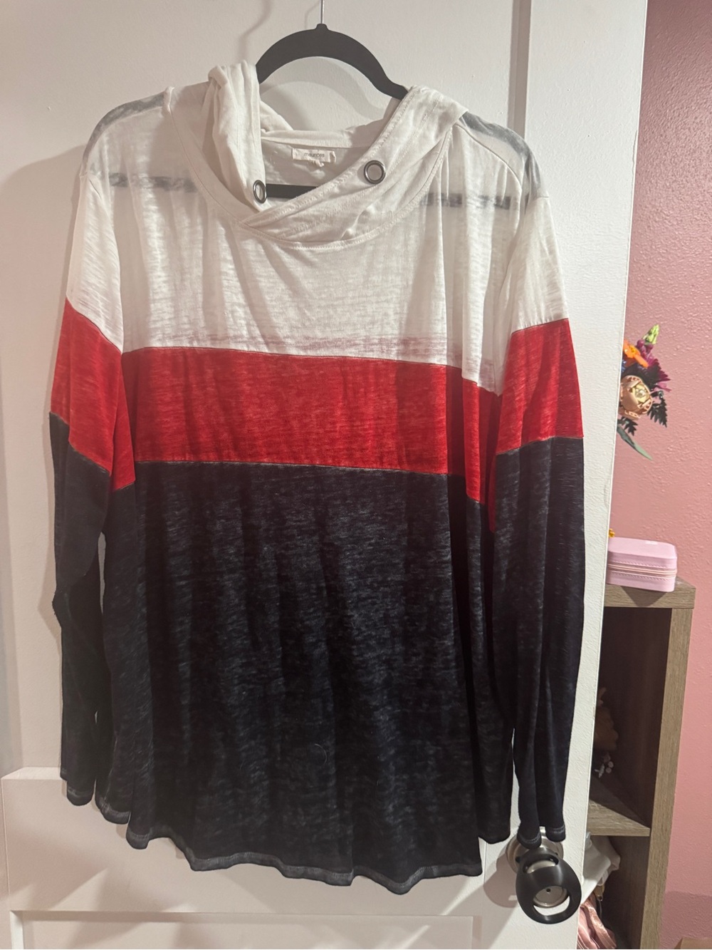 Maurice’s Colorblock Hooded Long Sleeve Top